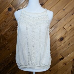Free People Cream Lace Camisole Top Size Small
